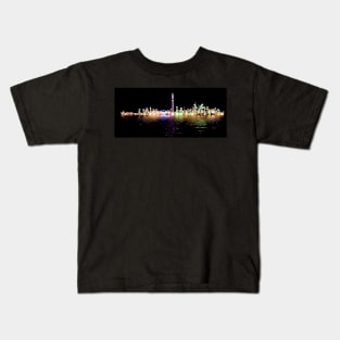 Toronto Skyline At Night From Centre Island Reflection Kids T-Shirt